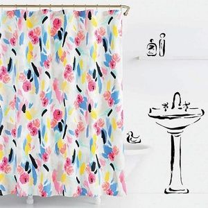 KATE SPADE SHOWER CURTAIN FLORAL COTTON